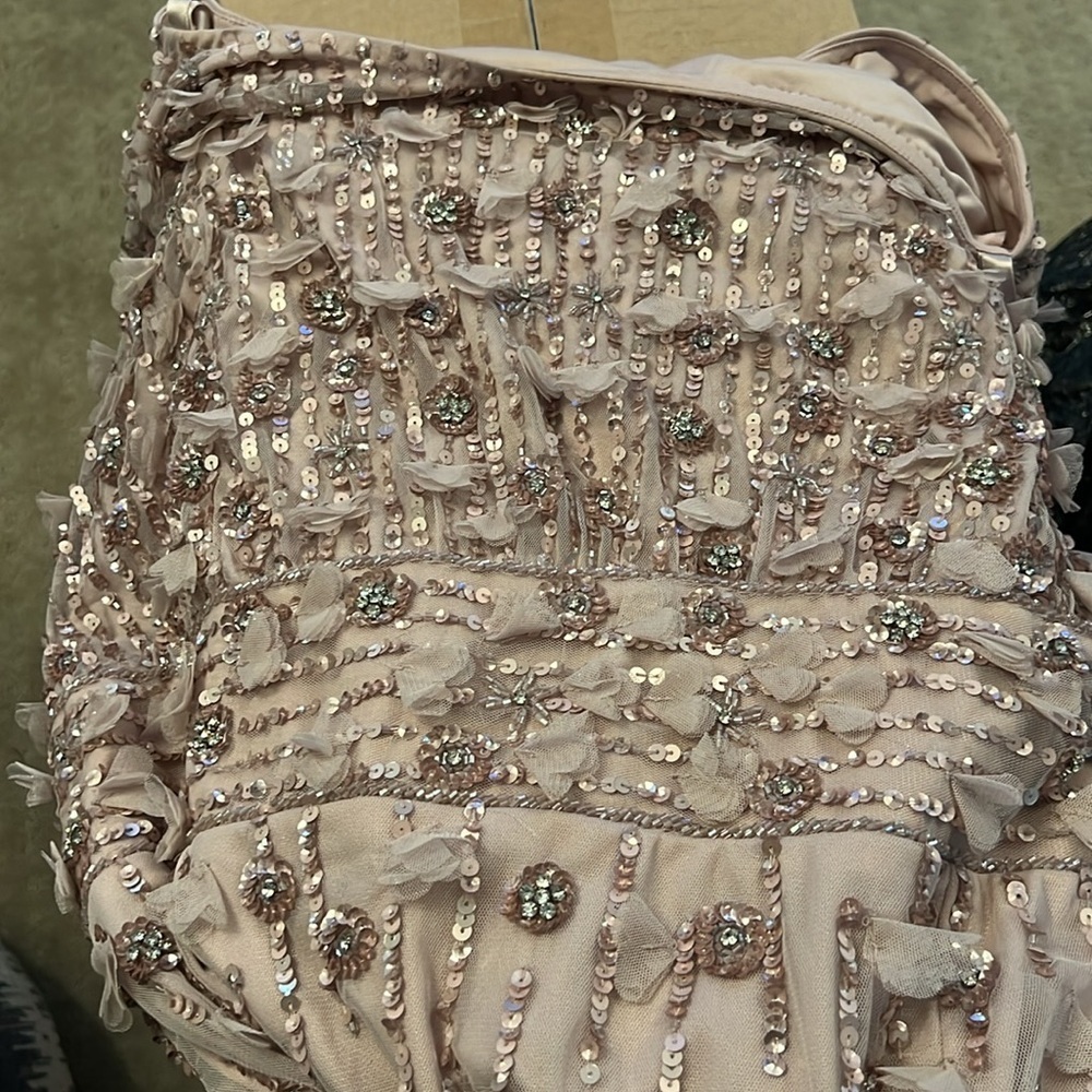 Mac Duggal Dusty Rose Beaded Midi Dress - Picture 5 of 7